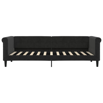 Divano Letto Estraibile con Cassetti Nero 80x200 cm in Velluto | homemem39