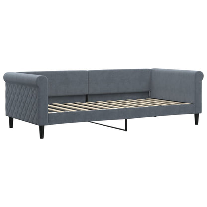 Divano Letto Estraibile Cassetti Grigio Scuro 90x200cm Velluto | homemem39