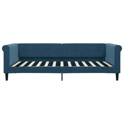 Divano Letto Estraibile con Cassetti Blu 100x200 cm in Velluto | homemem39