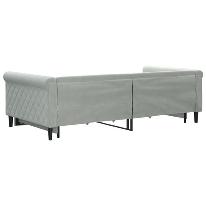 Divano Letto Estraibile Cassetti Grigio Chiaro 100x200 Velluto - homemem39
