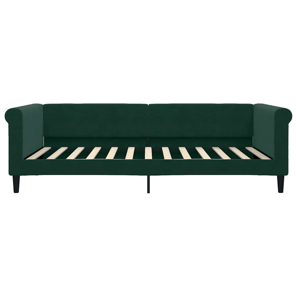 Divano Letto Estraibile Cassetti Verde Scuro 100x200cm Velluto | homemem39
