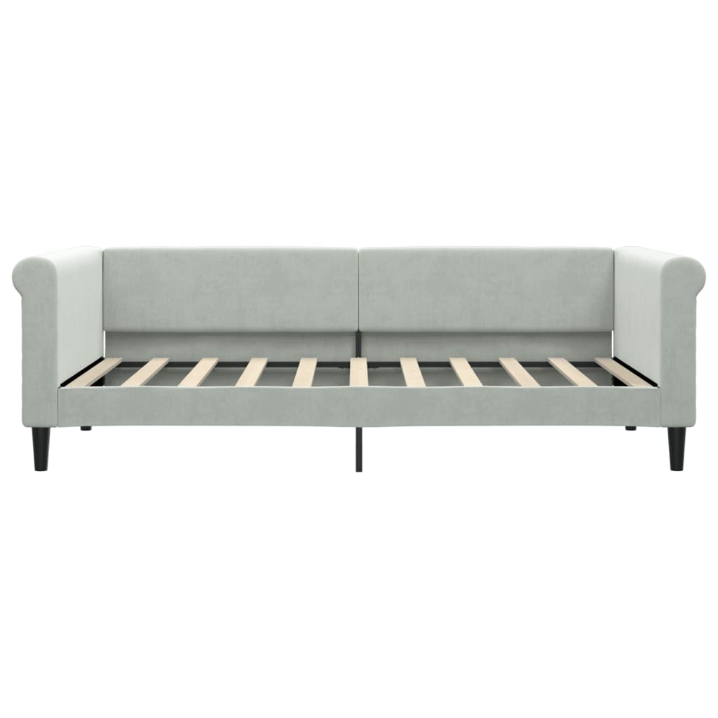 Divano Letto Estraibile Cassetti Grigio Chiaro 90x190cm Velluto - homemem39