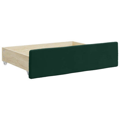 Divano Letto Estraibile Cassetti Verde Scuro 100x200cm Velluto | homemem39