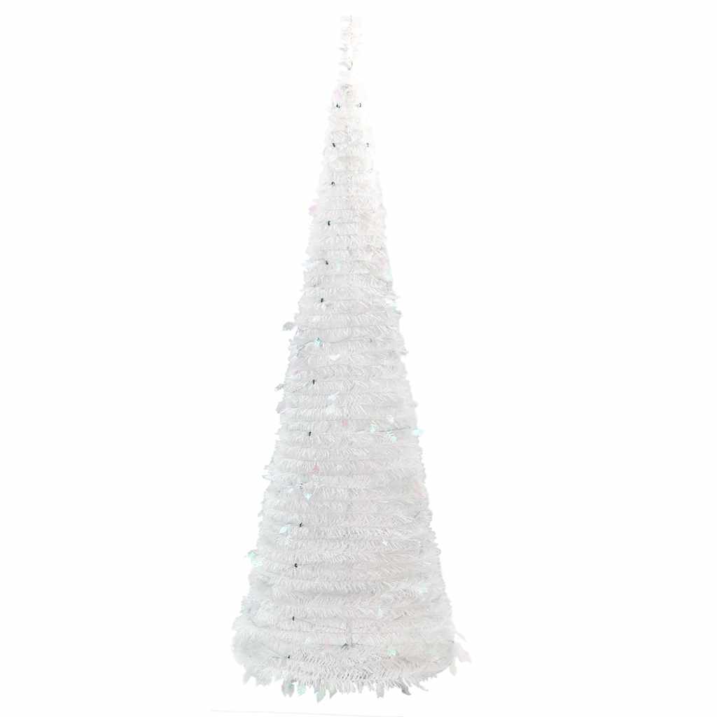Albero di Natale Artificiale Pop-up con 50 LED Bianco 120 cm