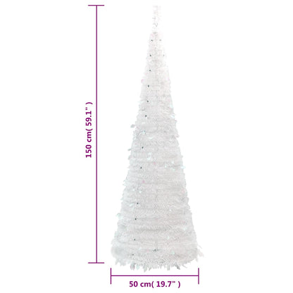 Albero di Natale Artificiale Pop-up con 100 LED Bianco 150 cm