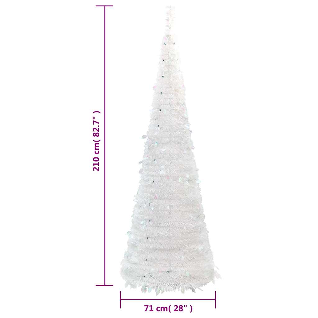 Albero di Natale Artificiale Pop-up con 200 LED Bianco 210 cm