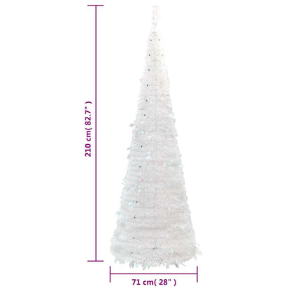 Albero di Natale Artificiale Pop-up con 200 LED Bianco 210 cm