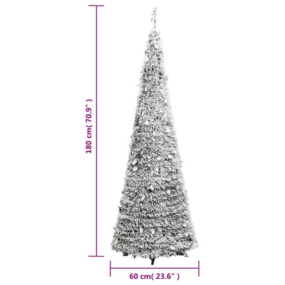 Albero di Natale Artificiale Pop-up Neve Fioccata 150 LED 180cm