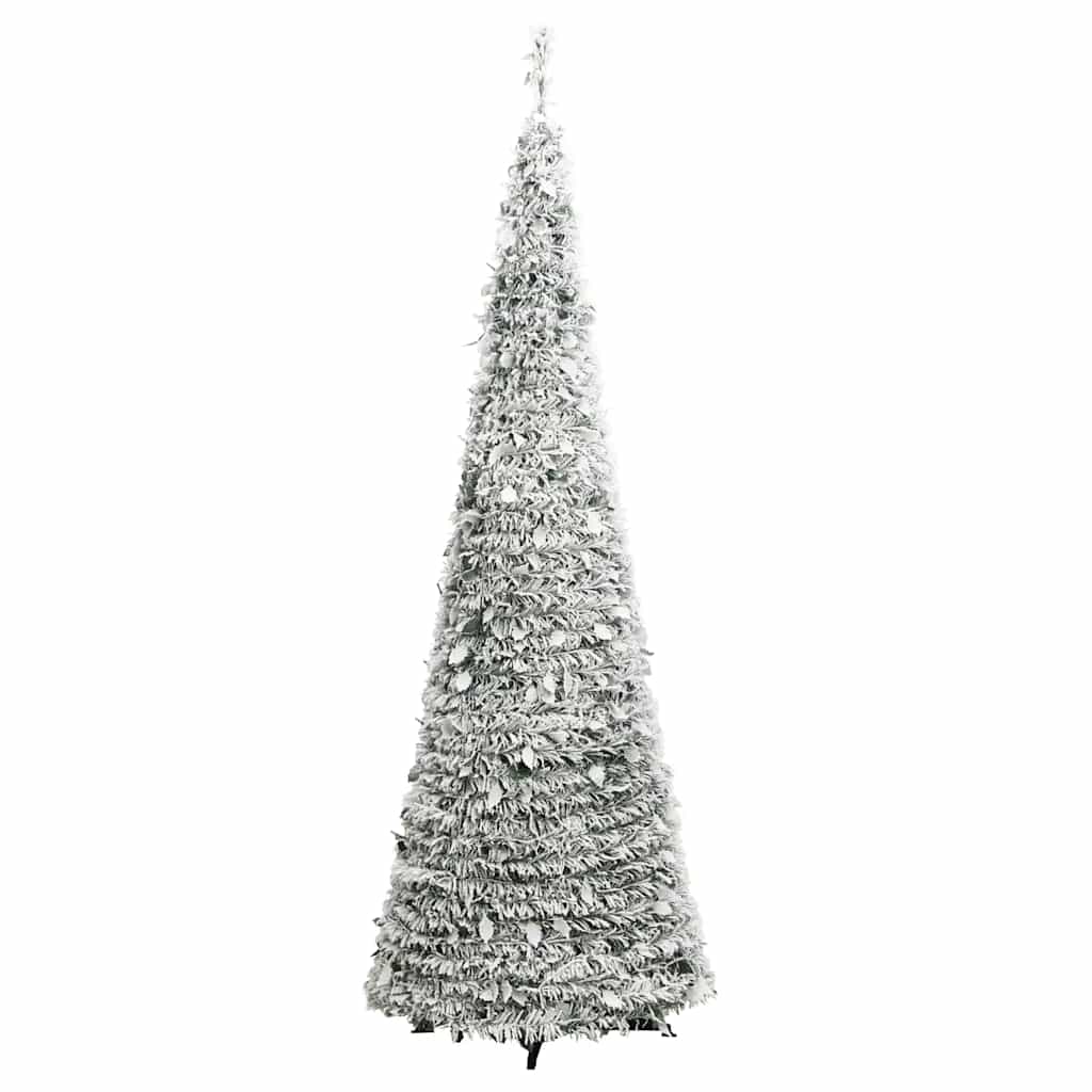 Albero di Natale Artificiale Pop-up Neve Fioccata 200 LED 210cm