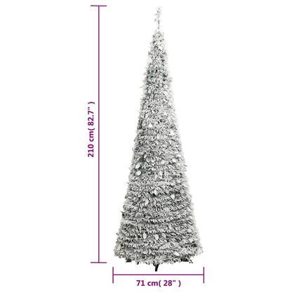 Albero di Natale Artificiale Pop-up Neve Fioccata 200 LED 210cm