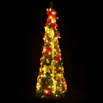 Albero di Natale Artificiale Pop-up con 100 LED Verde 150 cm
