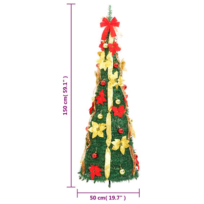 Albero di Natale Artificiale Pop-up con 100 LED Verde 150 cm