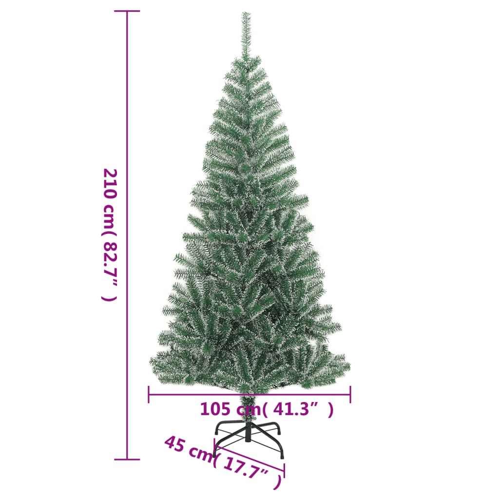 Albero di Natale Artificiale con Neve Fioccata Verde 210 cm - homemem39