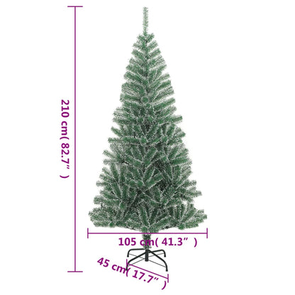 Albero di Natale Artificiale con Neve Fioccata Verde 210 cm - homemem39