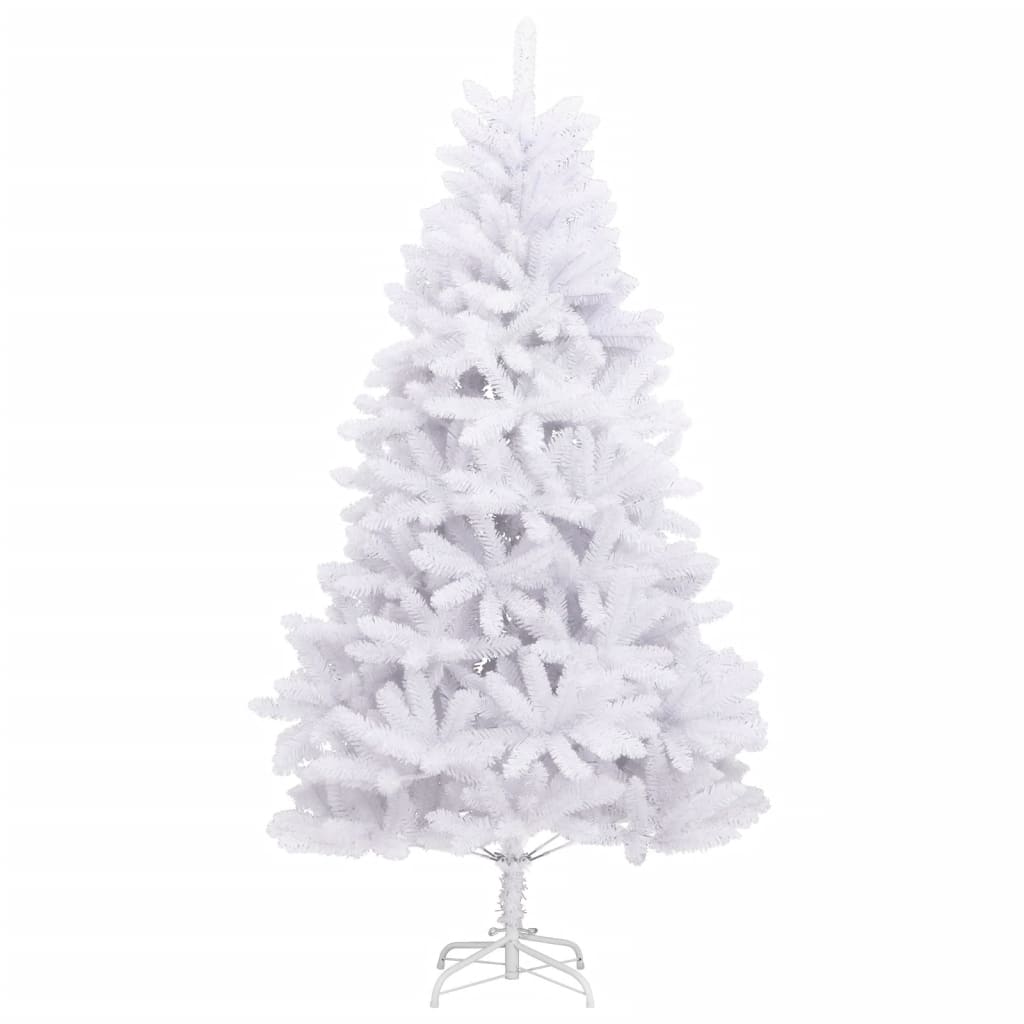 Albero di Natale Artificiale Incernierato con Base Bianco 180cm