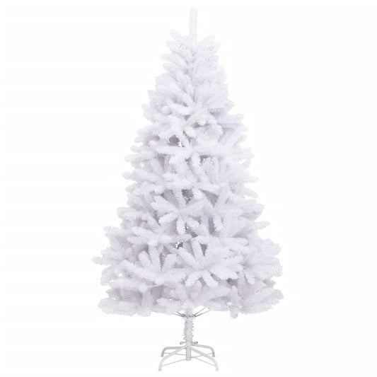 Albero di Natale Artificiale Incernierato con Base Bianco 180cm