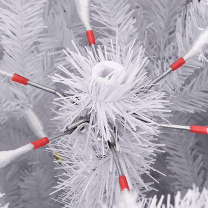 Albero di Natale Artificiale Incernierato con Base Bianco 180cm