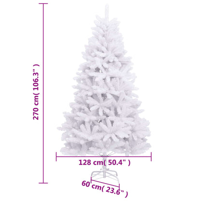 Albero di Natale Artificiale Incernierato con Base Bianco 270cm