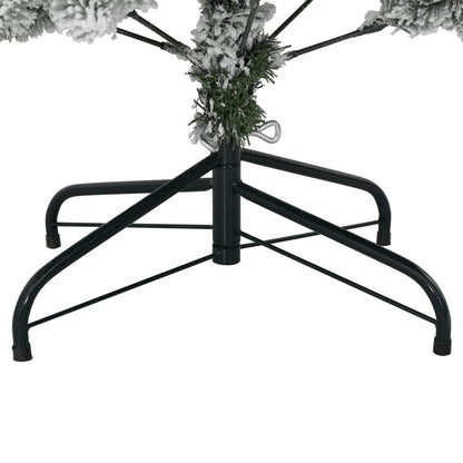 Albero Natale Artificiale Incernierato con Neve Fioccata 120 cm
