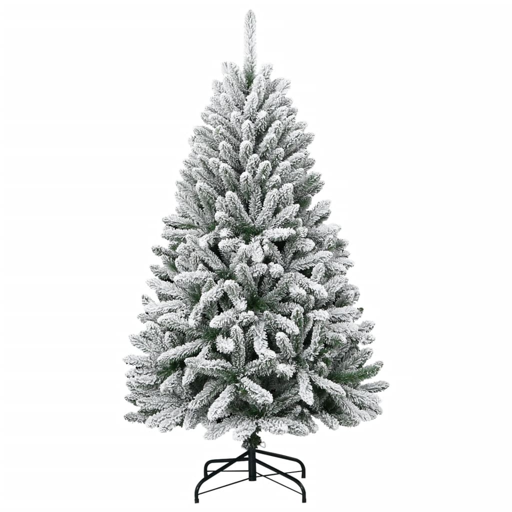 Albero Natale Artificiale Incernierato con Neve Fioccata 150 cm