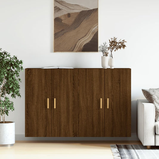 Armadietti a Parete 2 pz Rovere Marrone in Legno Multistrato - homemem39