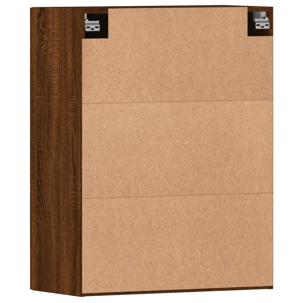 Armadietti a Parete 2 pz Rovere Marrone in Legno Multistrato