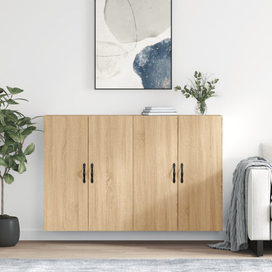 Armadietti a Parete 2 pz Rovere Sonoma in Legno Multistrato | homemem39