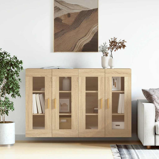 Armadietti a Parete 2 pz Rovere Sonoma in Legno Multistrato | homemem39
