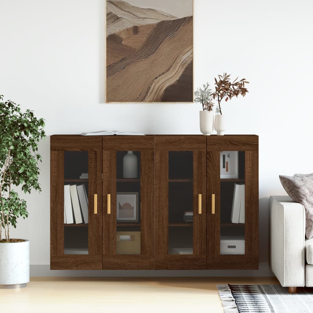 Armadietti a Parete 2 pz in legno multistrato