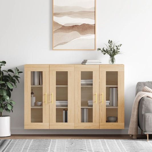 Armadietti a Parete 2 pz Rovere Sonoma in Legno Multistrato | homemem39