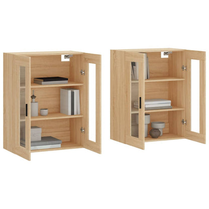 Armadietti a Parete 2 pz Rovere Sonoma in Legno Multistrato | homemem39