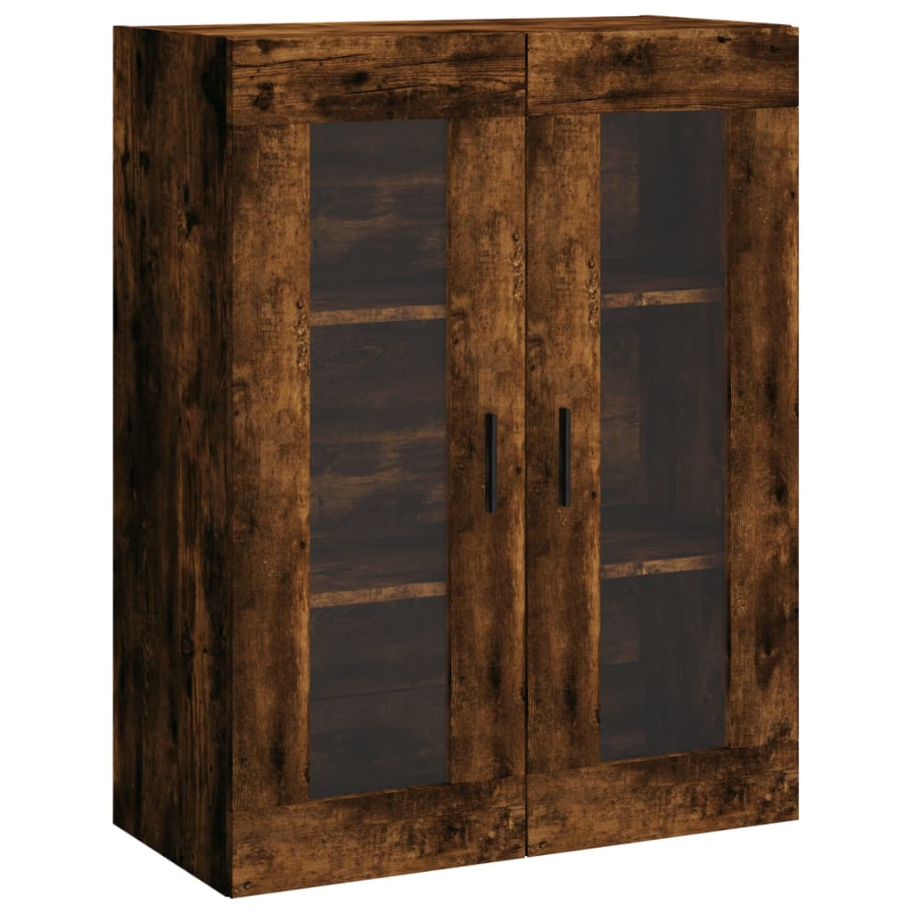 Armadietti a Parete 2 pz Rovere Fumo in Legno Multistrato | homemem39