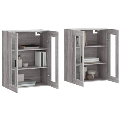 Armadietti a Parete 2 pz Grigio Sonoma in Legno Multistrato | homemem39