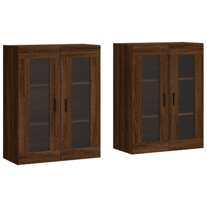 Armadietti a Parete 2 pz Rovere Marrone in Legno Multistrato | homemem39