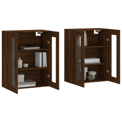 Armadietti a Parete 2 pz Rovere Marrone in Legno Multistrato | homemem39