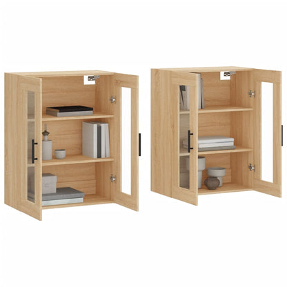 Armadietti a Parete 2 pz Rovere Sonoma in Legno Multistrato | homemem39