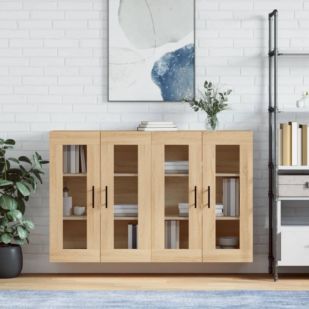 Armadietti a Parete 2 pz Rovere Sonoma in Legno Multistrato | homemem39