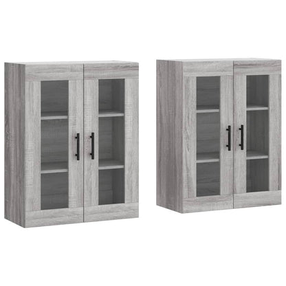 Armadietti a Parete 2 pz Grigio Sonoma in Legno Multistrato | homemem39