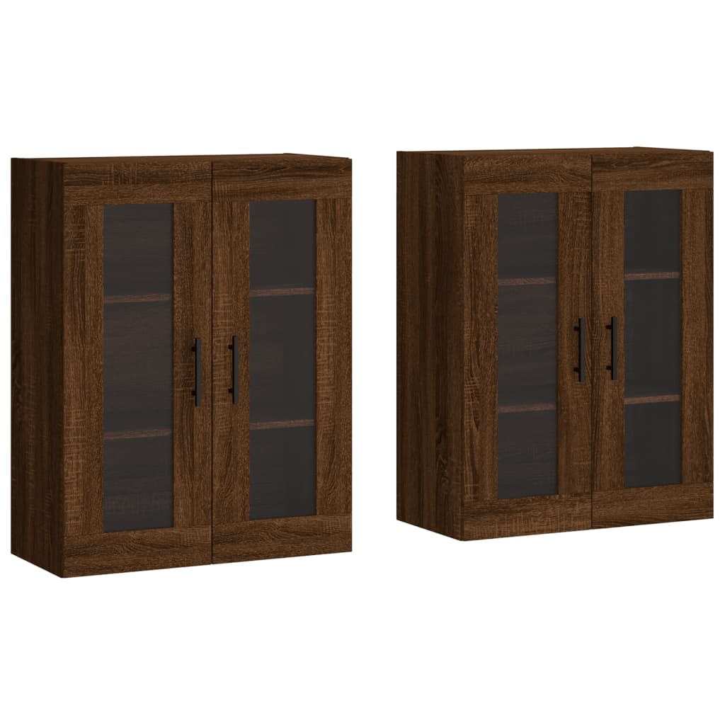 Armadietti a Parete 2 pz Rovere Marrone in Legno Multistrato | homemem39