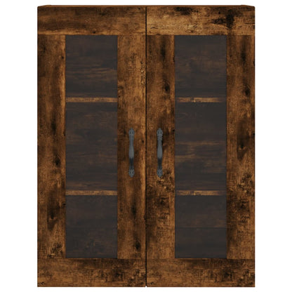 Armadietti a Parete 2 pz Rovere Fumo in Legno Multistrato