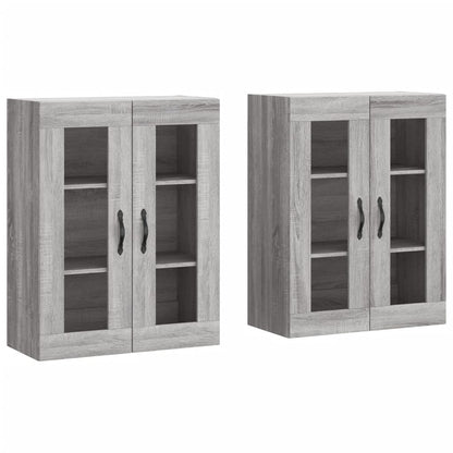 Armadietti a Parete 2 pz Grigio Sonoma in Legno Multistrato