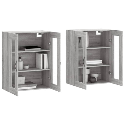 Armadietti a Parete 2 pz Grigio Sonoma in Legno Multistrato