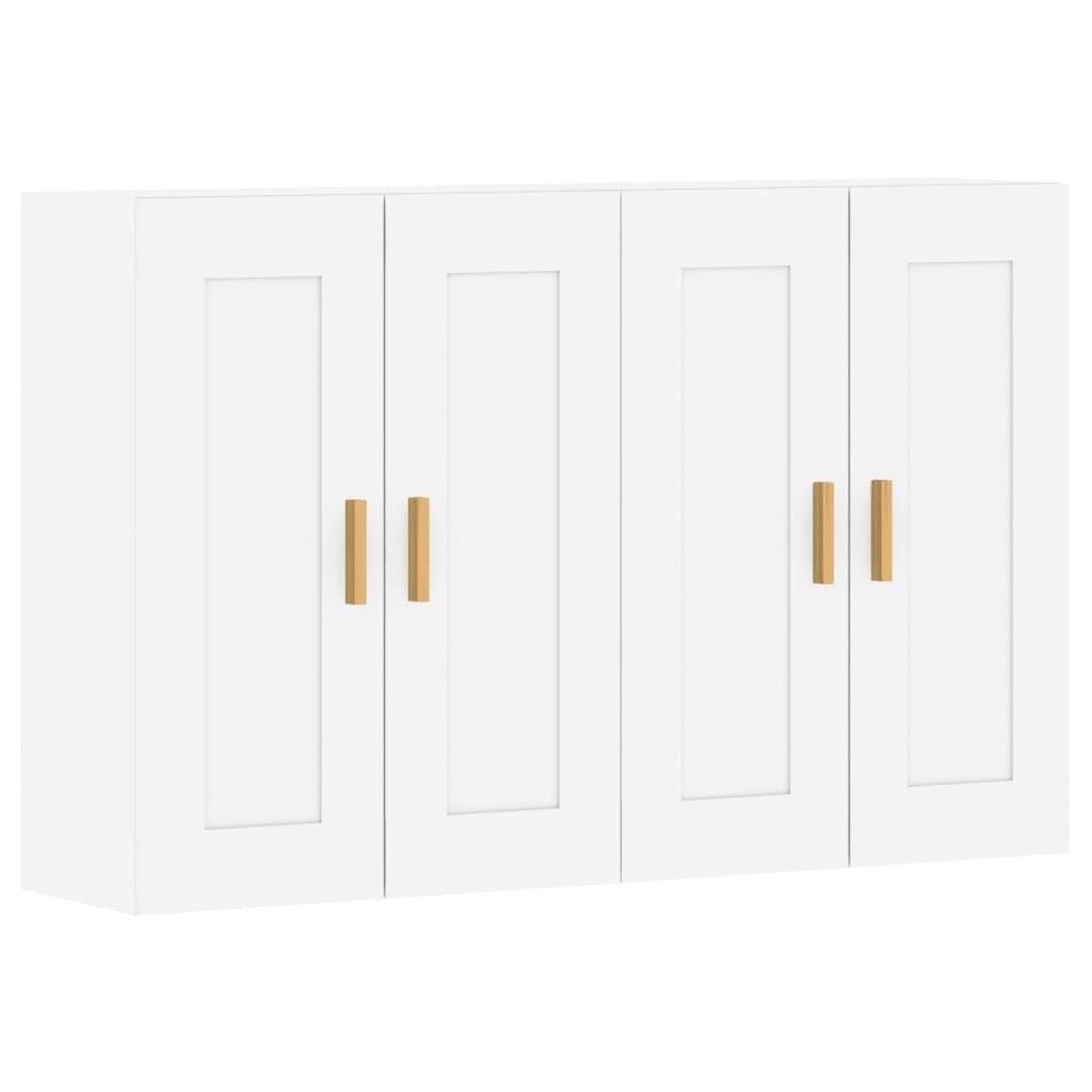 Armadietti a Parete 2 pz Bianchi in Legno Multistrato | homemem39