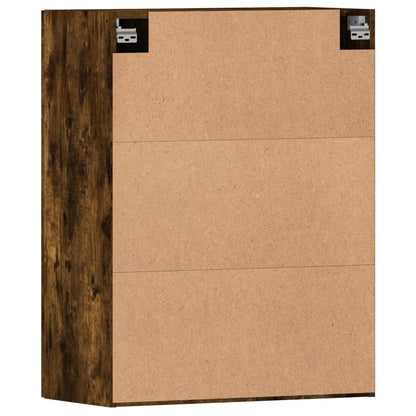 Armadietti a Parete 2 pz Rovere Fumo in Legno Multistrato