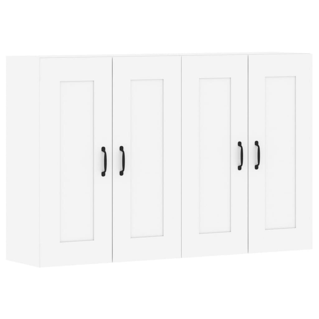 Armadietti a Parete 2 pz Bianchi in Legno Multistrato | homemem39