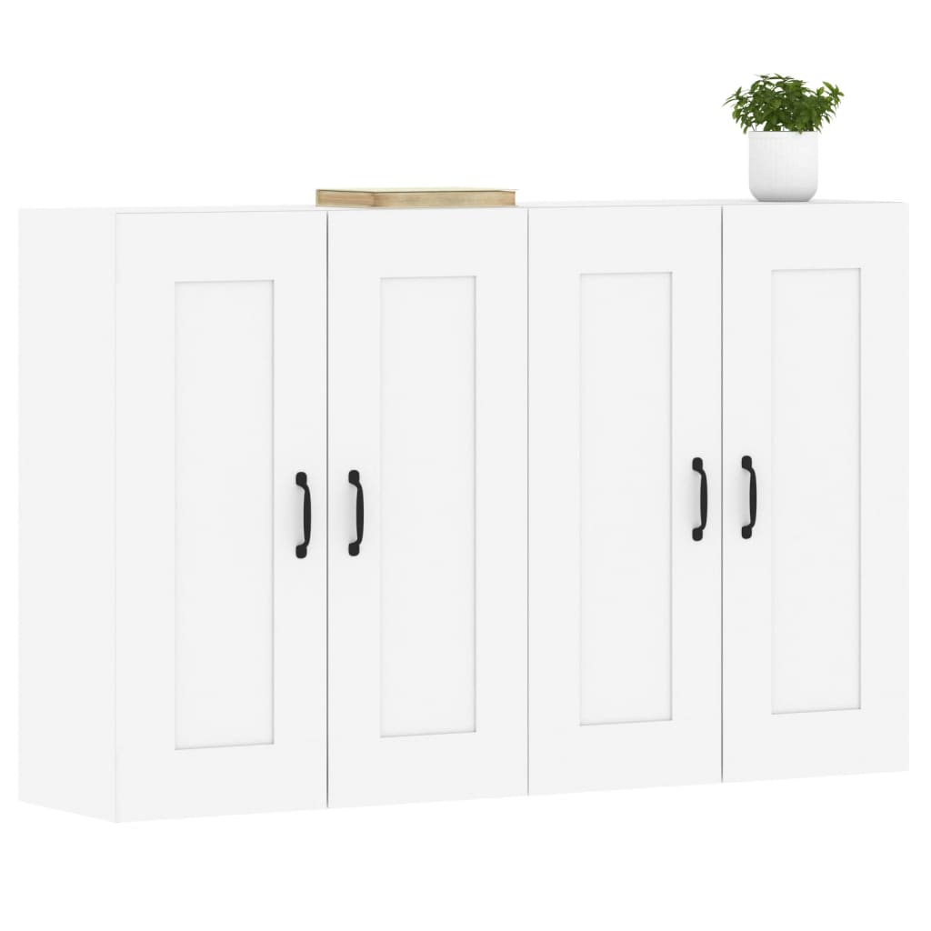 Armadietti a Parete 2 pz Bianchi in Legno Multistrato | homemem39
