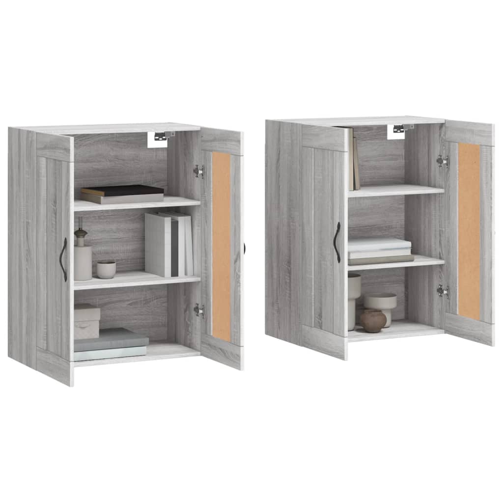 Armadietti a Parete 2 pz Grigio Sonoma in Legno Multistrato