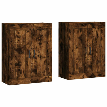Armadietti a Parete 2 pz Rovere Fumo in Legno Multistrato | homemem39