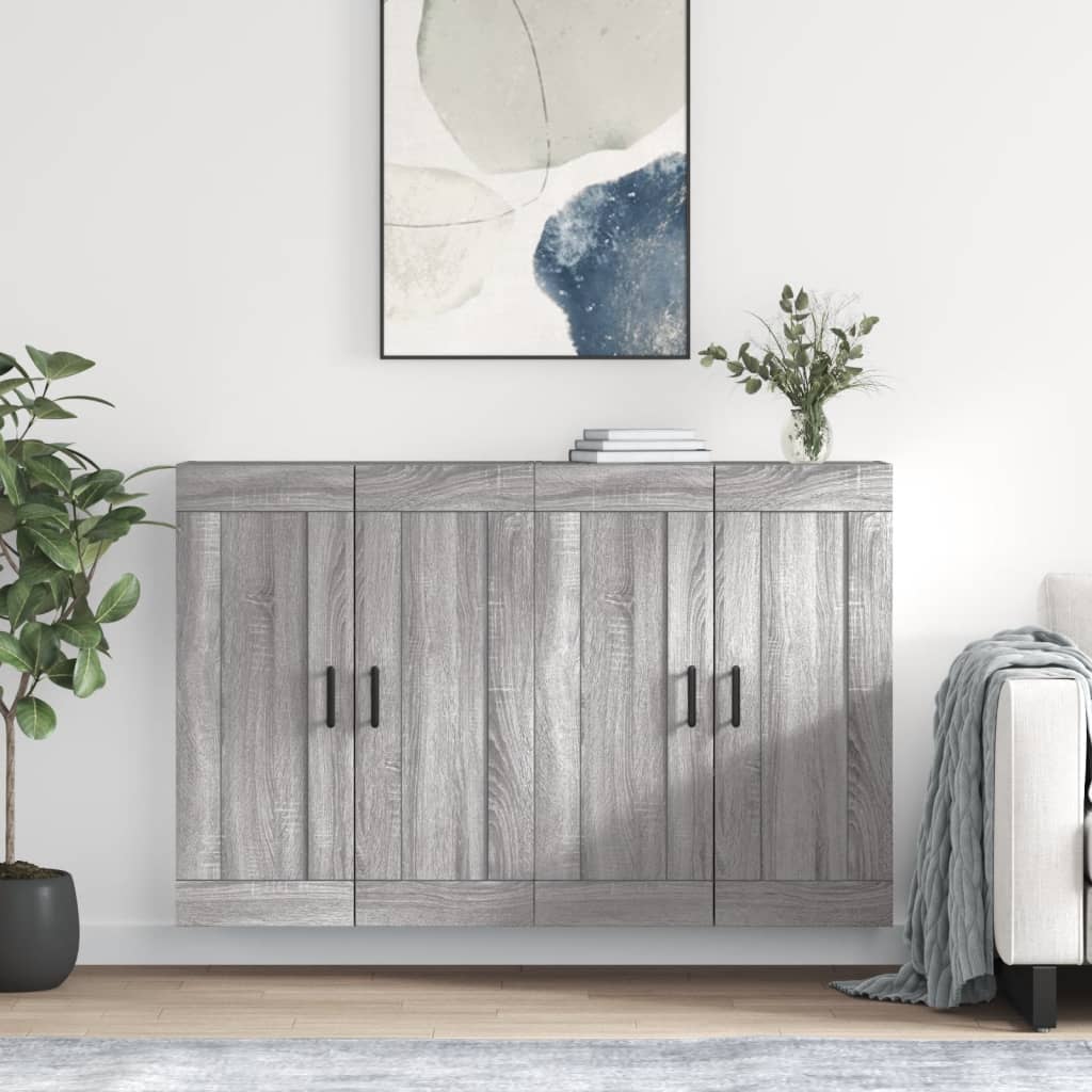 Armadietti a Parete 2 pz Grigio Sonoma in Legno Multistrato | homemem39