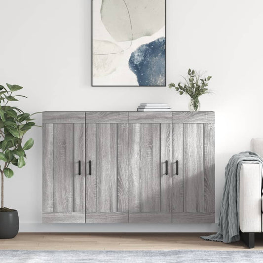 Armadietti a Parete 2 pz Grigio Sonoma in Legno Multistrato | homemem39